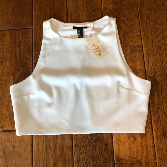 Forever 21 Tops - NWT Forever 21 White Cropped Tank Top Size Small
